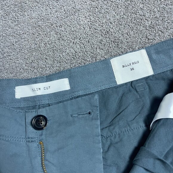 Billy Reid Slim Fit Cut Faded Navy Blue Chino Pant Preppy Men's 36x29 NWT - Picture 4 of 7
